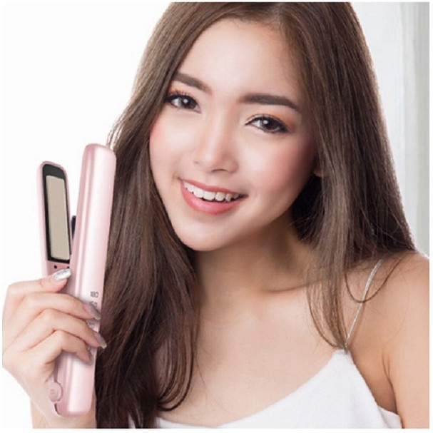 Placa de Par fara Fir, , Adaptor Tip C, Tensiune 5V, Capacitate Baterie 3000 mAh, Indreptat, Ondulat, 4 Trepte de Temperatura, 21.8 x 3.1 x 3.4.1 cm, Roz [5]