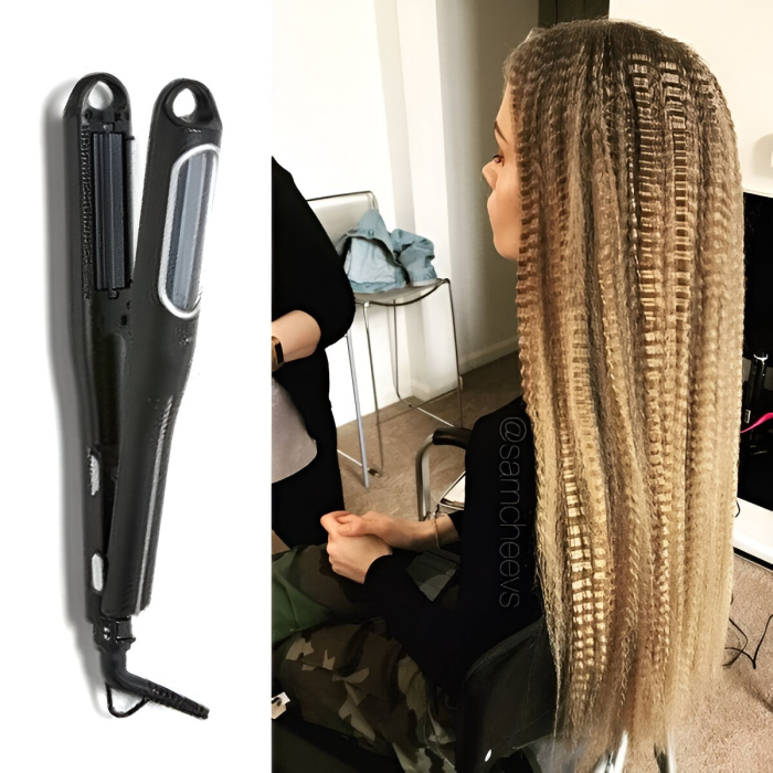 Placa pentru Ondularea Parului, , din Ceramica, Max 210 Grade, Lumina LED, 2 Setari de Temperatura, Functie de Blocare, 31x3.5 cm, Negru [9]