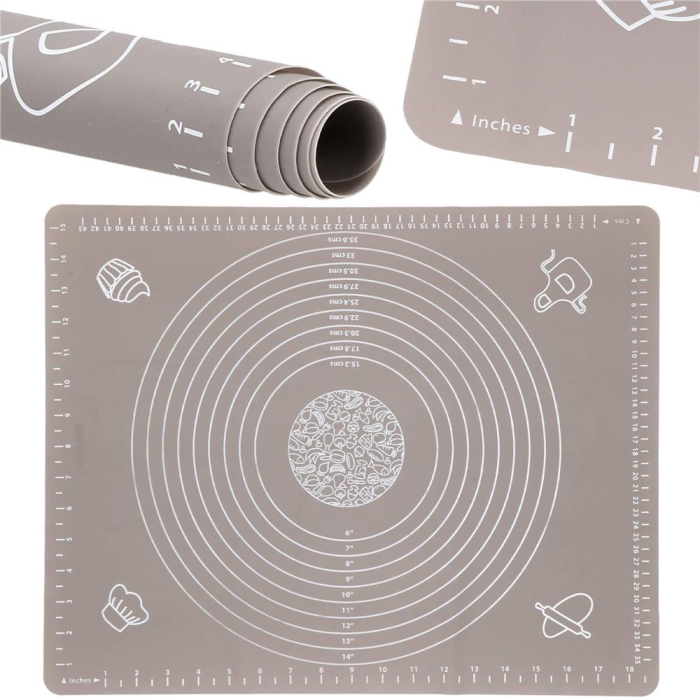 Plansa din silicon alimentar de framantat aluat, rezistenta la temperaturi ridicate, 50x40cm, gri [6]