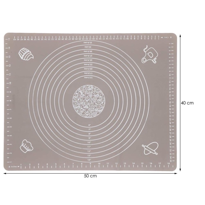 Plansa din silicon alimentar de framantat aluat, rezistenta la temperaturi ridicate, 50x40cm, gri [9]