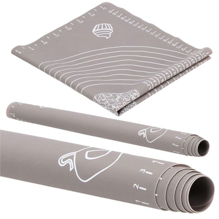 Plansa din silicon alimentar de framantat aluat, rezistenta la temperaturi ridicate, 50x40cm, gri [18]