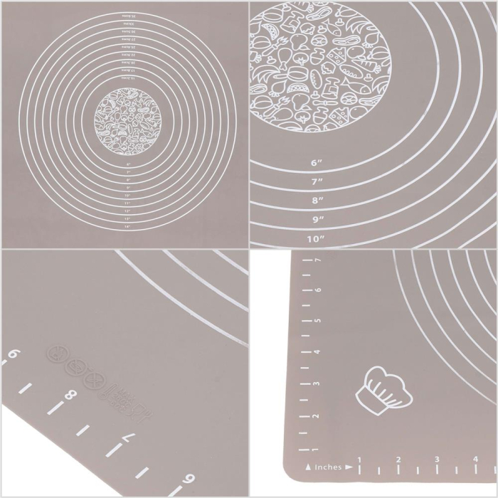 Plansa din silicon alimentar de framantat aluat, rezistenta la temperaturi ridicate, 50x40cm, gri [10]