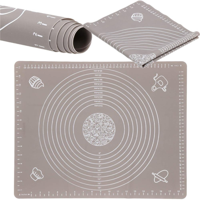 Plansa din silicon alimentar de framantat aluat, rezistenta la temperaturi ridicate, 50x40cm, gri [3]