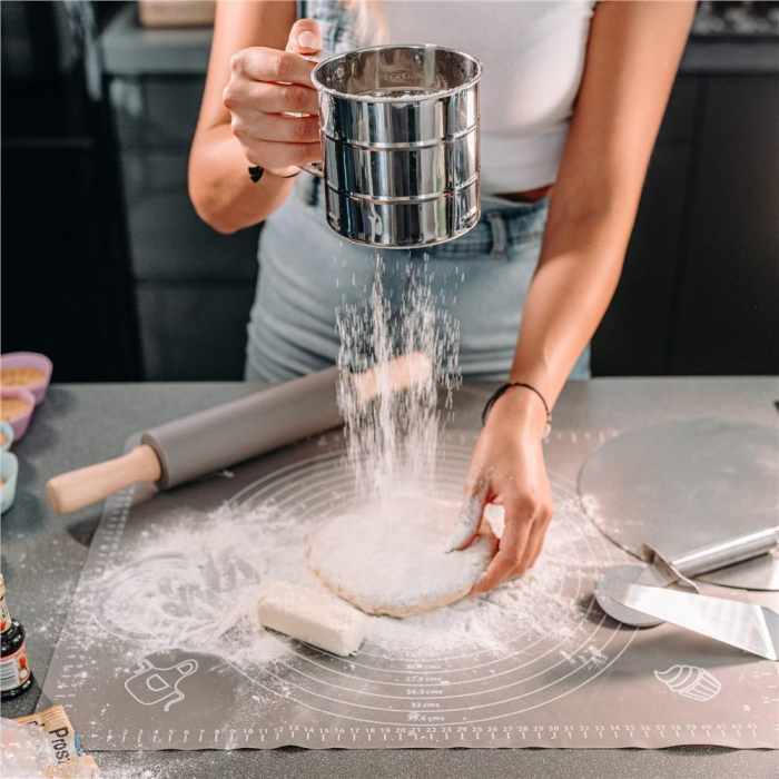 Plansa din silicon alimentar de framantat aluat, rezistenta la temperaturi ridicate, 65x45cm, gri [26]