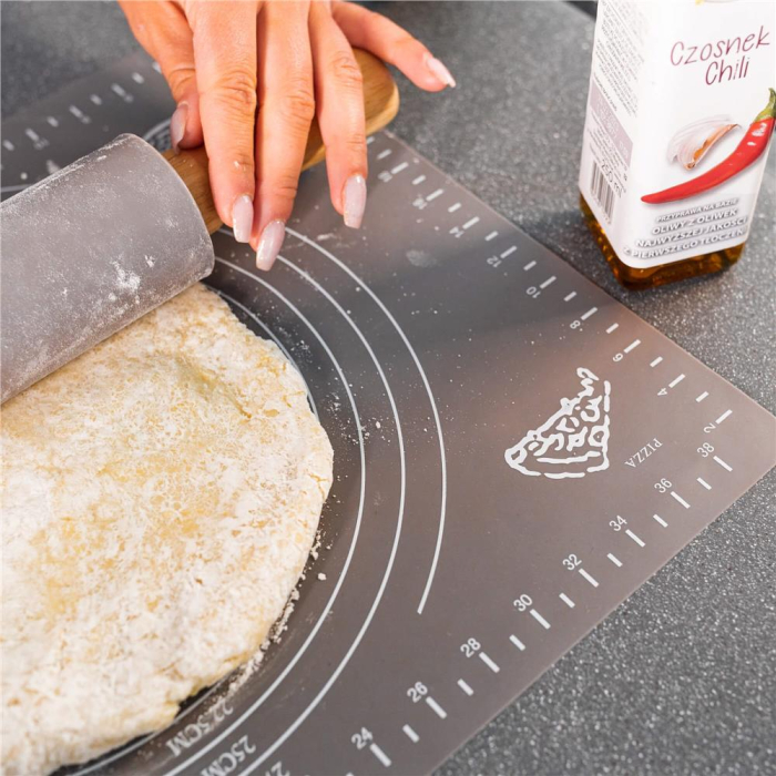 Plansa din silicon alimentar de framantat aluat, rezistenta la temperaturi ridicate, 65x45cm, gri [24]