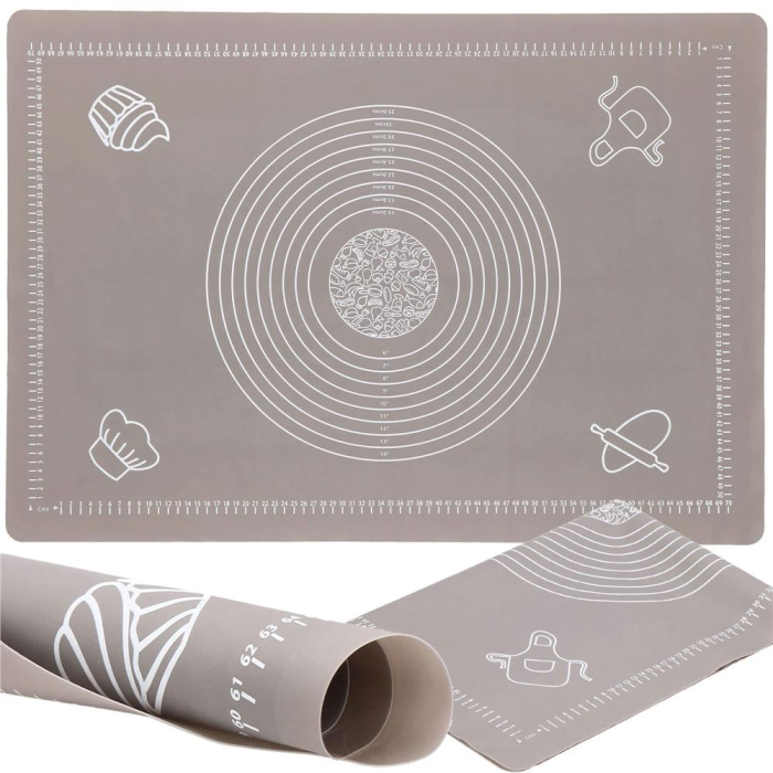 Plansa din silicon alimentar de framantat aluat, rezistenta la temperaturi ridicate, 65x45cm, gri [5]