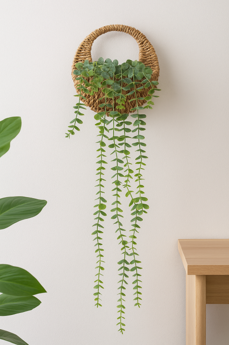 Planta suspendata artificiala Atmosphera Eucalyptus Zea, in cos impletit, 26x11x26 cm, verde [3]