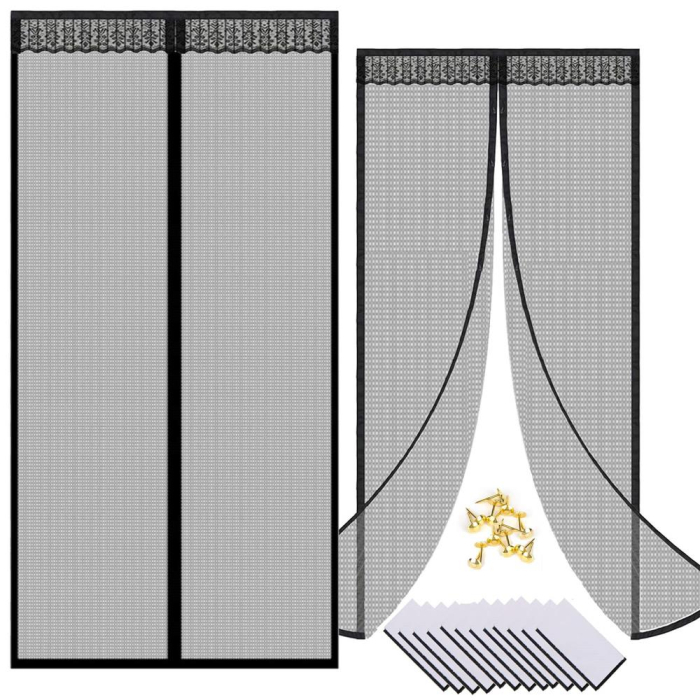 Plasa anti-insecte, cu inchidere magnetica, latime 100cm, inaltime 210cm, negru [10]