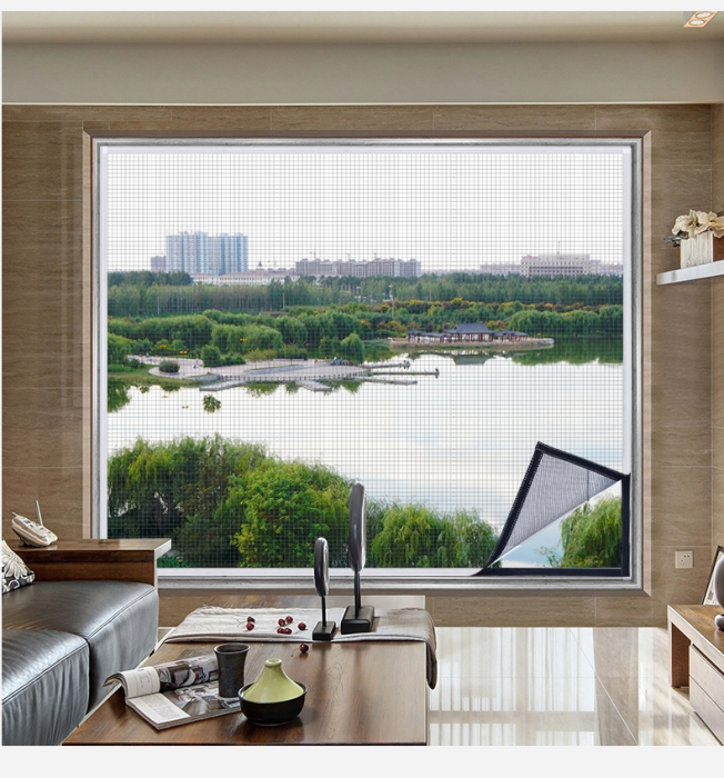 Plasa anti-insecte, pentru geam, fixare scai, dimensiune ajustabila, 130x150cm, negru [3]