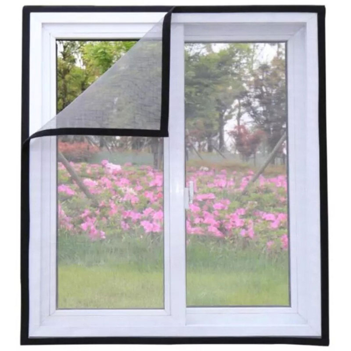 Plasa anti-insecte, pentru geam, fixare scai, dimensiune ajustabila, 130x150cm, negru [1]