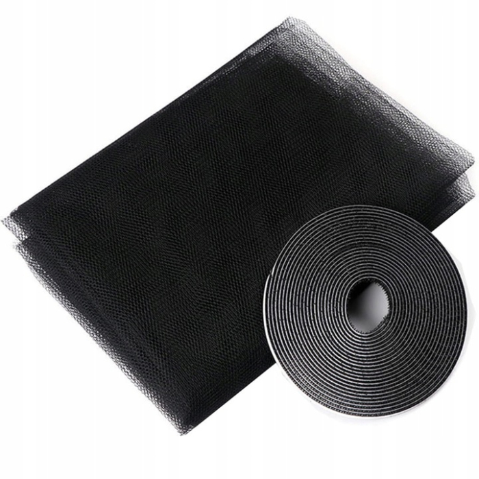 Plasa anti-insecte, pentru geam, fixare scai, dimensiune ajustabila, 130x150cm, negru [7]