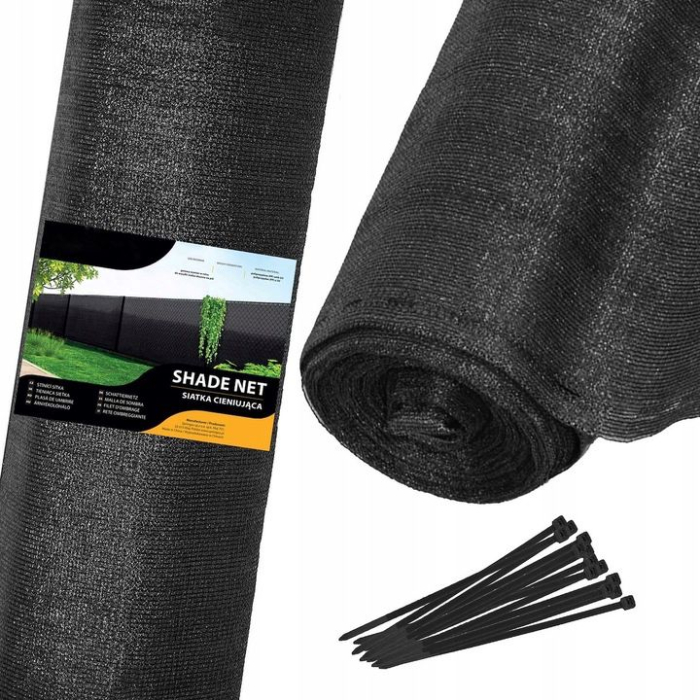 Plasa umbrire si intimitate pentru gard, 1.5m latime, 25m lungime, 140g densitate, negru [3]