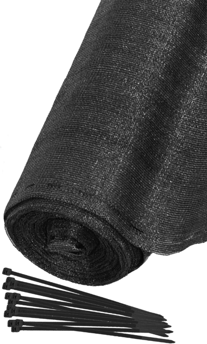 Plasa umbrire si intimitate pentru gard, 1.5m latime, 50m lungime, 65g densitate, gri [2]