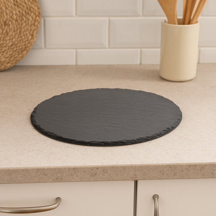 Platou servire Atmosphera ardezie, diametru 28 cm, negru [3]