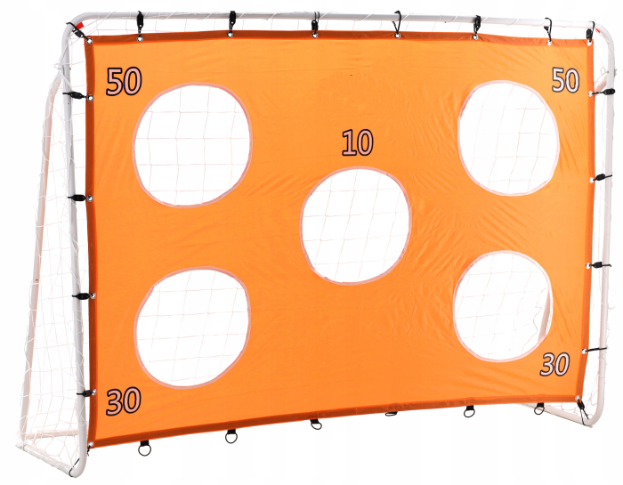 Poarta de fotbal din otel, 152x213cm, profil 25mm, tinta antrenament, portocaliu [2]