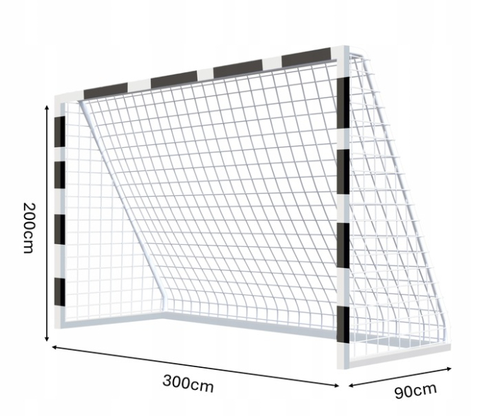 Poarta de fotbal din otel, 200x300 cm, profil 38mm, cu elemente de fixare [4]