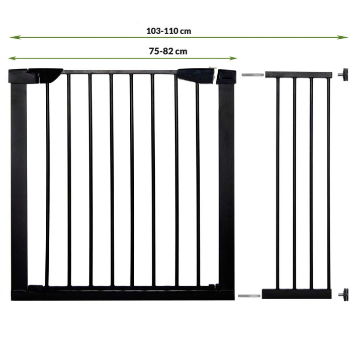 Poarta de siguranta Safety Gate pentru scari, ajustabila 103-110 cm, din otel, neagra [8]