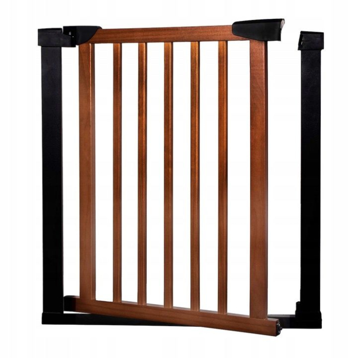Poarta de siguranta Safety Gate pentru scari, ajustabila 90-96 cm, din otel si lemn, negru maro [4]