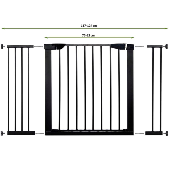 Poarta de siguranta Safety Gate pentru scari, ajustabila 117-124 cm, din otel, neagra [11]