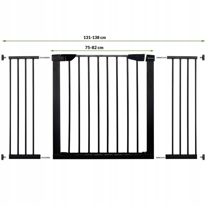 Poarta de siguranta Safety Gate pentru scari, ajustabila 131-138 cm, din otel, neagra [12]