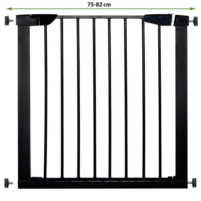 Poarta de siguranta Safety Gate pentru scari, ajustabila 75-82 cm, din otel, neagra [7]