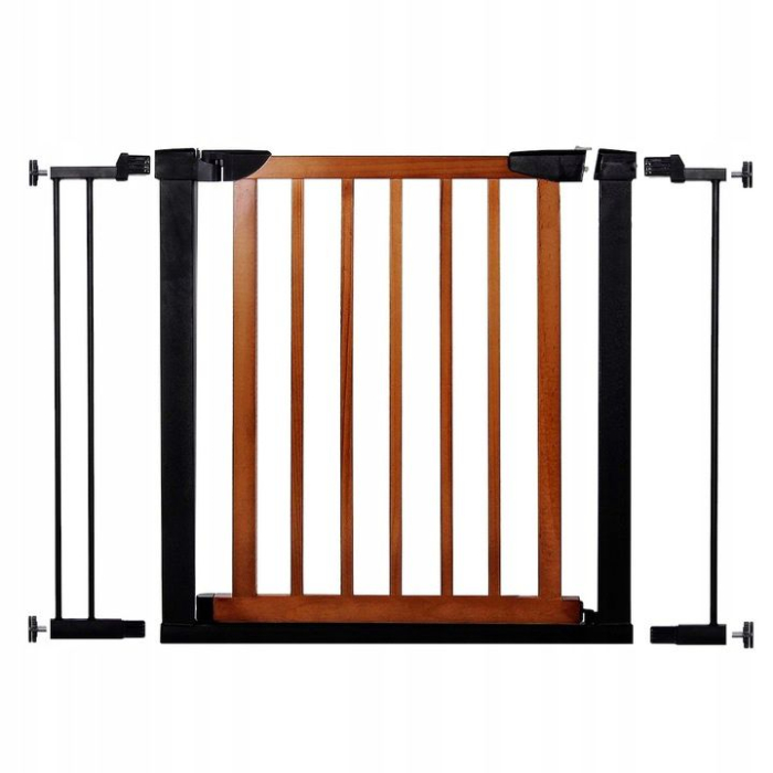 Poarta de siguranta Safety Gate pentru scari, ajustabila 96-103 cm, din otel si lemn, negru maro [1]