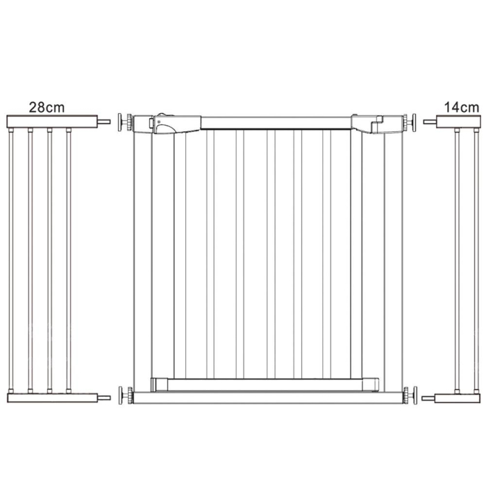 Poarta de siguranta Safety Gate pentru scari, ajustabila, din lemn cu structura otel, 117-124cm, negru maro [3]