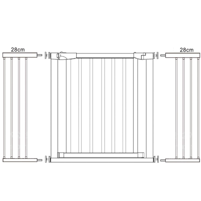 Poarta de siguranta Safety Gate pentru scari, ajustabila, din lemn cu structura otel, 131-138cm, negru maro [8]