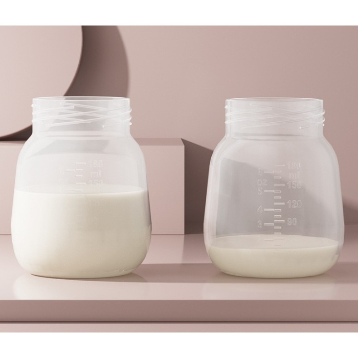 Pompa de San Electrica 2 in 1, , cu 2 Biberoane, Capacitate 180 ml, Incarcare USB Tip C, 1200 mAh, 2 Moduri, 9 Viteze, Albastru Transparent [6]