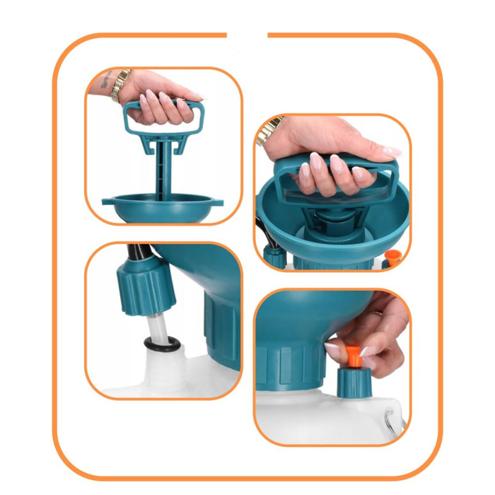 Pompa de stropit manual 8L cu lance reglabila 63 cm, 2 duze si curea de umar [26]