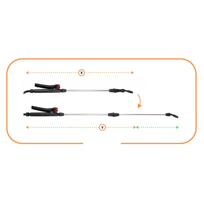 Pompa de stropit manual 8L cu lance reglabila 63 cm, 2 duze si curea de umar [27]