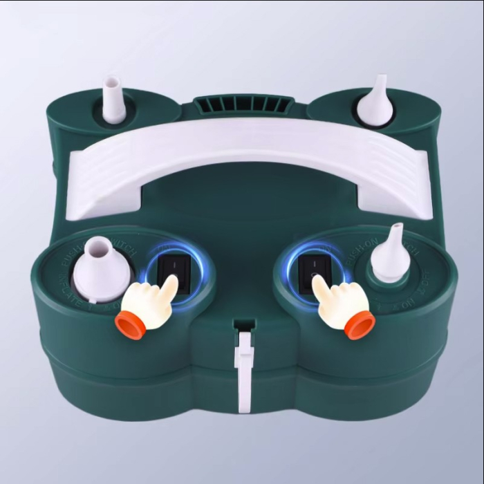 Pompa Electrica de Umflat Baloane, , cu Doua Iesiri, Accesorii Incluse, 220V, Putere 600W, Accesorii petrecere, Verde [4]