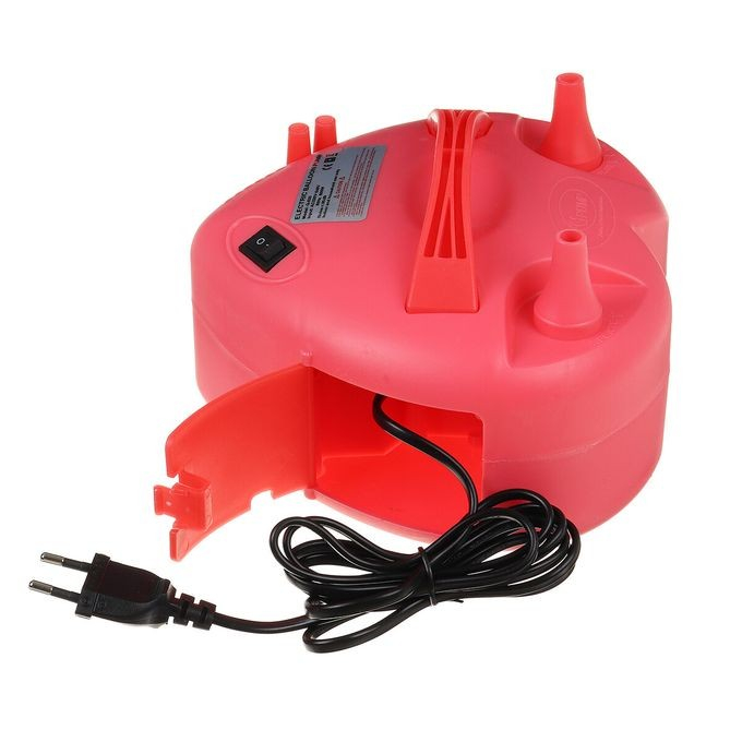 Pompa Electrica Pentru Umflat Baloane, 600 W, in Forma de Inima, Doua Capete de Umflat, din Plastic, Rosu [3]
