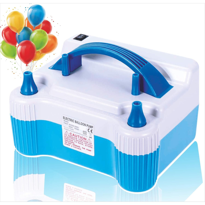 Pompa Electrica Pentru Umflat Baloane, 700 W, Doua Capete de Umflat, din Plastic, Albastru [4]