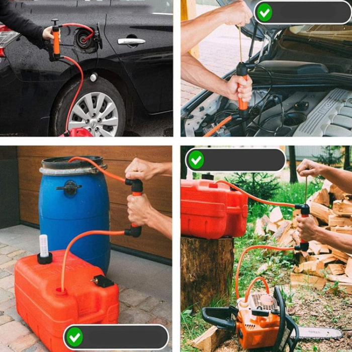 Pompa Manuala pentru Combustibil, , Pompa pentru Lichide, din Plastic Rezistent, Debit 5L per minut, 23 × 20 × 3 cm, 380 gr, Rosu [3]