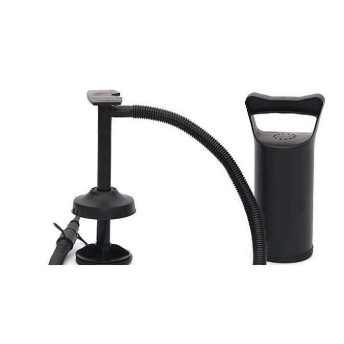 Pompa manuala pentru umflat obiecte gonflabile , colace , saltele , cu 3 adaptori pentru interconectare si furtun, negru,  [4]