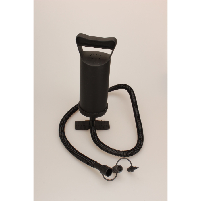 Pompa manuala pentru umflat obiecte gonflabile , colace , saltele , cu 3 adaptori pentru interconectare si furtun, negru,  [9]