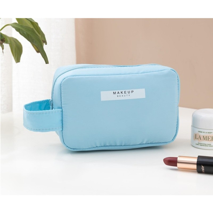 Portfard, , cu Maner, Material Impermeabil, pentru Cosmetice, 16 x 11 x 7 cm, Albastru [4]