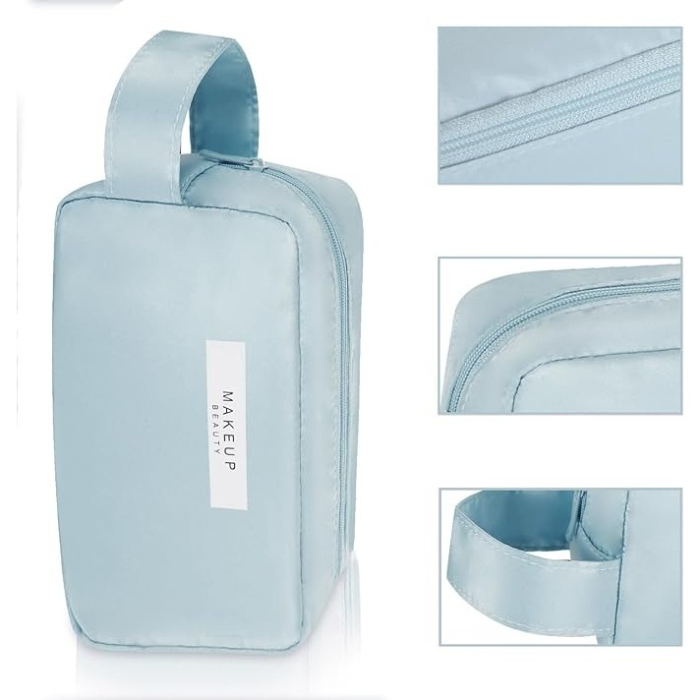 Portfard, , cu Maner, Material Impermeabil, pentru Cosmetice, 16 x 11 x 7 cm, Albastru [3]