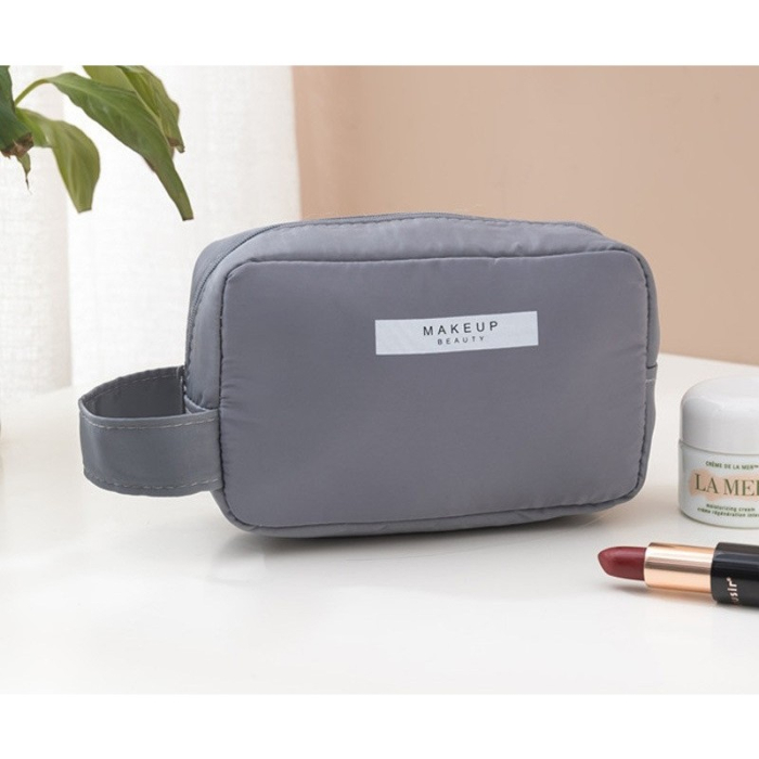 Portfard, , cu Maner, Material Impermeabil, pentru Cosmetice, 16 x 11 x 7 cm, Gri [2]