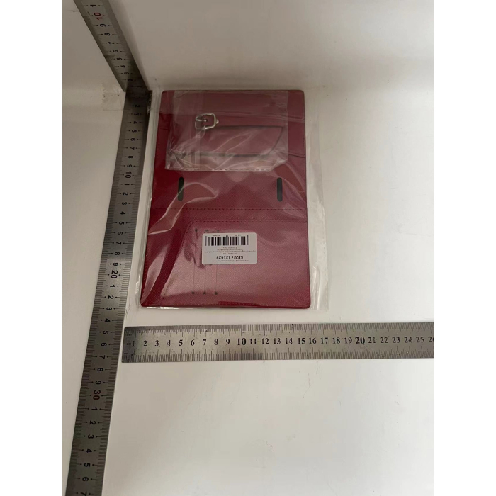 Portofel pentru Pasaport si Carduri, , 23x16 cm, 70g, din Piele PU, Suport Pix, Accesoriu Suport Eticheta, Unisex, Multifunctional, Rosu [2]
