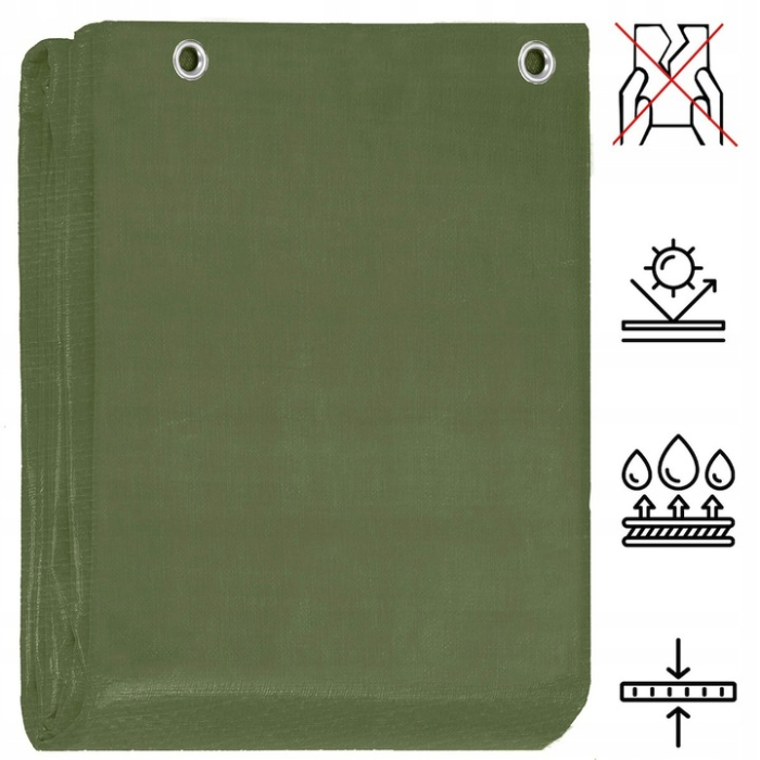 Prelata din polietilena impermeabila laminata, 120g/m2, 6x9m, verde [13]