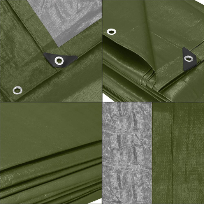 Prelata din polietilena impermeabila laminata, 120g/m2, 4x6m, verde [7]