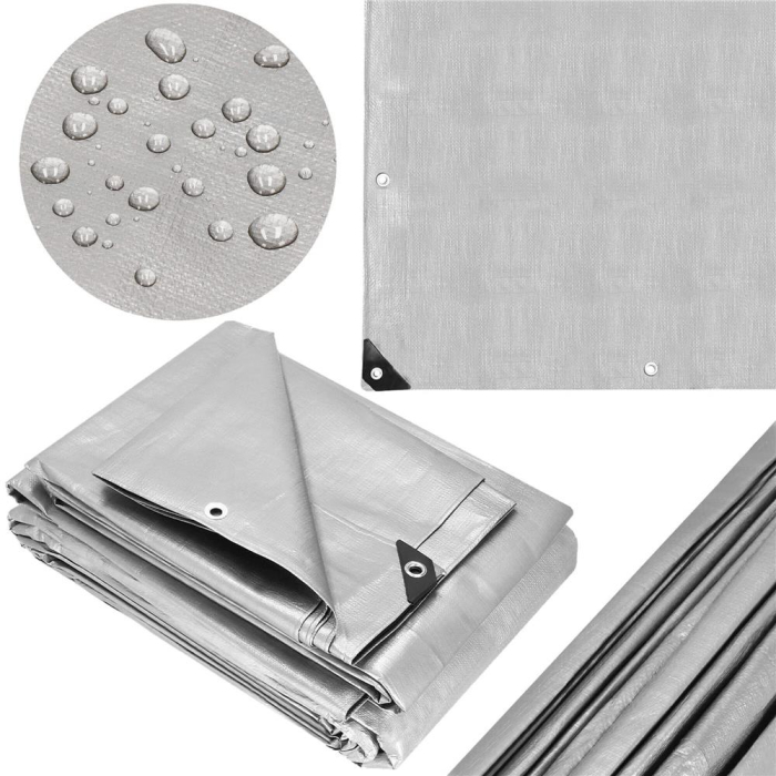 Prelata din polietilena impermeabila laminata, 210g/m2, 4x8m, gri [18]