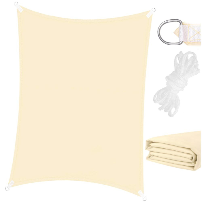 Prelata umbrire 4x3 m pentru terasa sau balcon, impermeabila, protectie UV, crem [4]