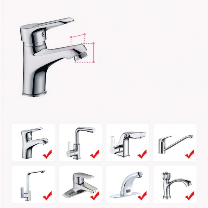 Prelungitor Robinet si Baterie pentru Apa, pentru Chiuveta Baie sau Bucatarie, Gri, Original Deals® [9]