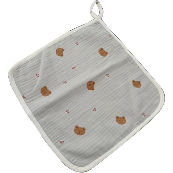 Prosop Absorbant, , din Bumbac, 25 x 25 cm, Model Ursuleti, cu Agatatoare, Crem [3]