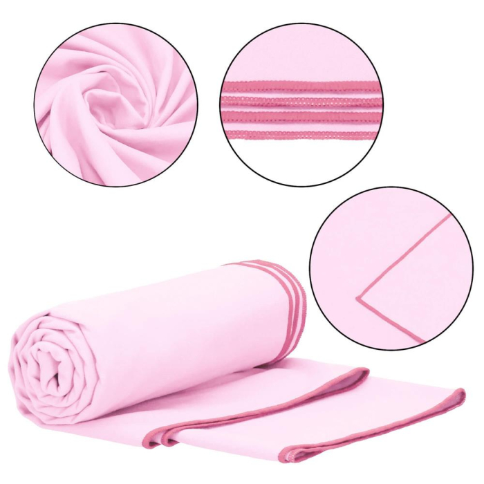 Prosop de plaja cu uscare de rapida, husa de transport, 40x80cm, roz [15]