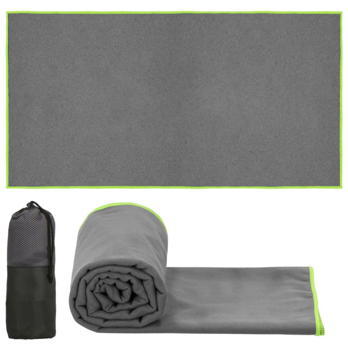 Prosop de plaja cu uscare de rapida, husa de transport, 90x180cm, gri [6]
