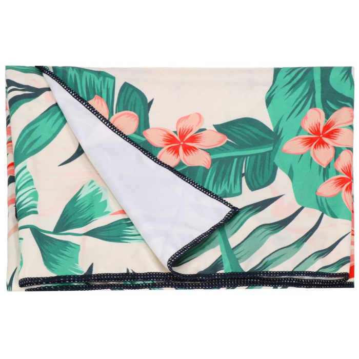 Prosop de plaja cu uscare de rapida, husa de transport, 90x180cm, model floral [7]
